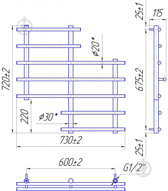 Полотенцесушитель Mario Сонет 720х730/600 - фото 3