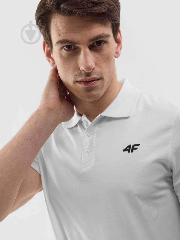 Поло 4F POLO SHIRT M129 4FWSS24TPTSM129-10S р.XL білий - фото 1