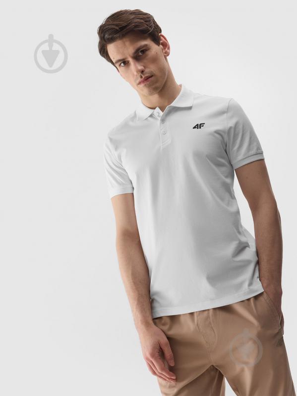 Поло 4F POLO SHIRT M129 4FWSS24TPTSM129-10S р.XL білий - фото 2