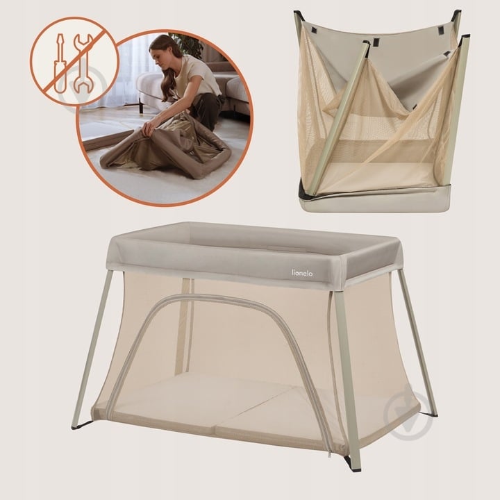 Манеж-ліжко Lionelo LO-ALICE BEIGE OLIVE - фото 3