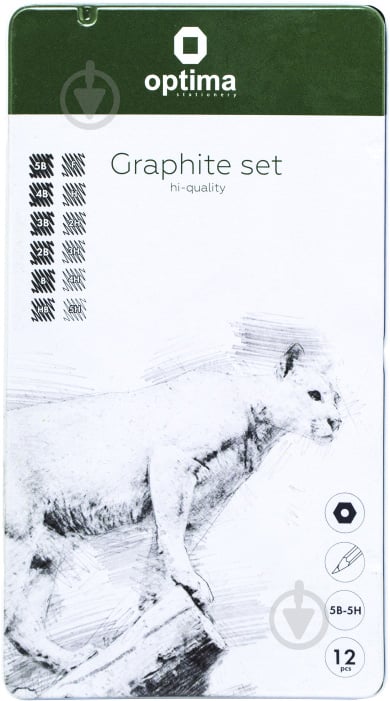 Карандаши чернографитные Graphite set 12 шт. O15543 Optima - фото 1