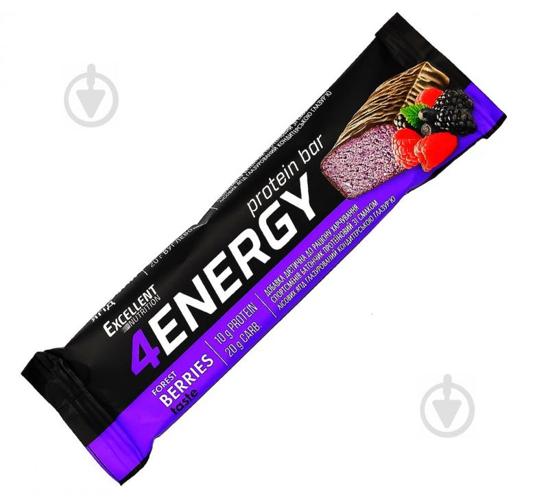 Батончик Excellent Nutrition 4ENERGY со вкусом лесных ягод, глазированный 40 г - фото 1