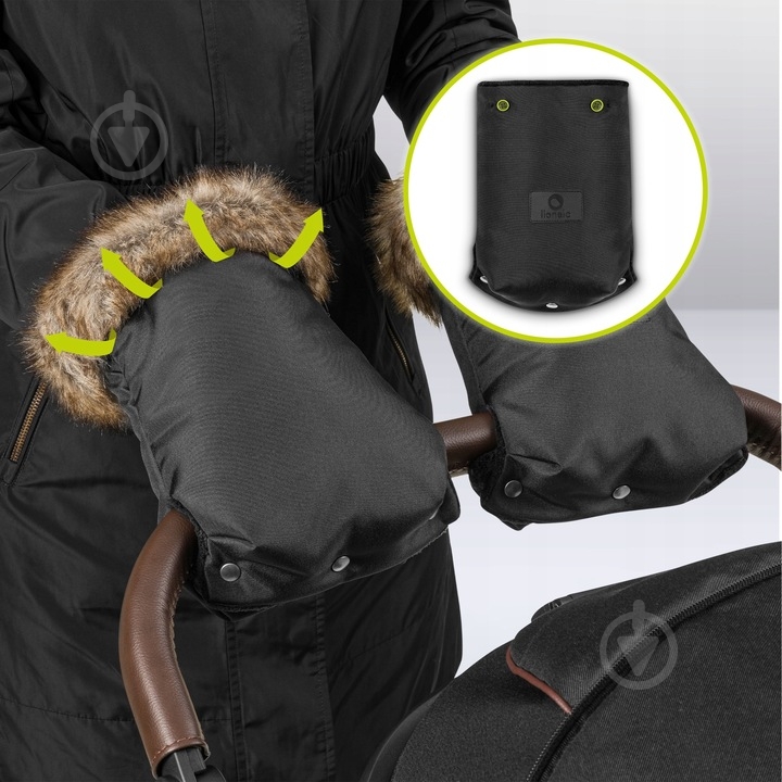 Варежки для коляски Lionelo LO-HANDMUFF BLACK black - фото 2