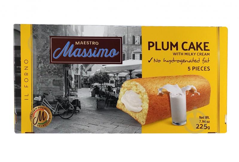 Maestro Massimo Бисквит Plum Cake Milky 225г - фото 1