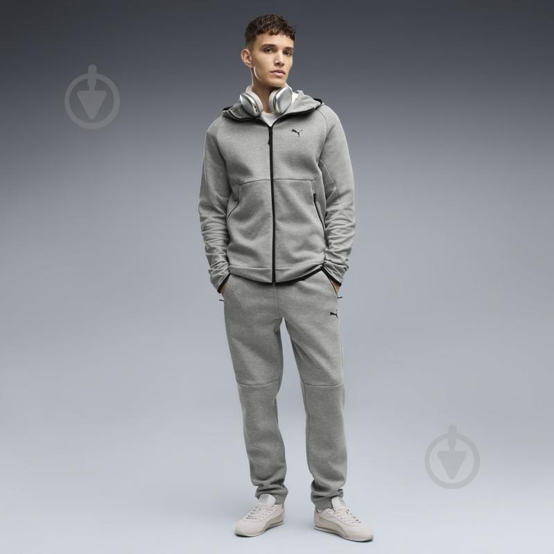 Джемпер Puma PUMATECH Slim Elevated Full-Zip Hoodie DK 69395103 р.L серый - фото 3