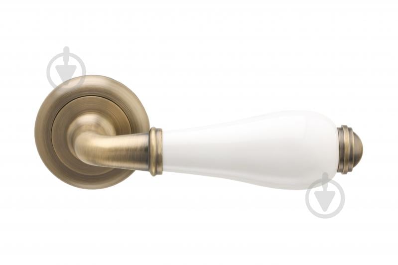 Ручка на розетке Gavroche HYDRARGYRUМ Hg-Z8 (MAB/White) матовая бронза/белый фарфор - фото 2 Ручка на розетке Gavroche HYDRARGYRUМ Hg-Z8 (MAB/White) матовая бронза/белый фарфор - фото 2