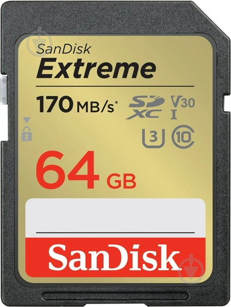 Карта памяти SanDisk SD 64 ГБ UHS-IClass 10 (SDSDXV2-064G-GNCIN) - фото 1