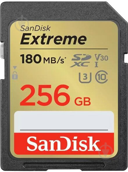 Карта пам'яті SanDisk SD 256 ГБ UHS-I Class 3 (U3) (SDSDXVV-256G-GNCIN) Extreme Pro V30 - фото 1