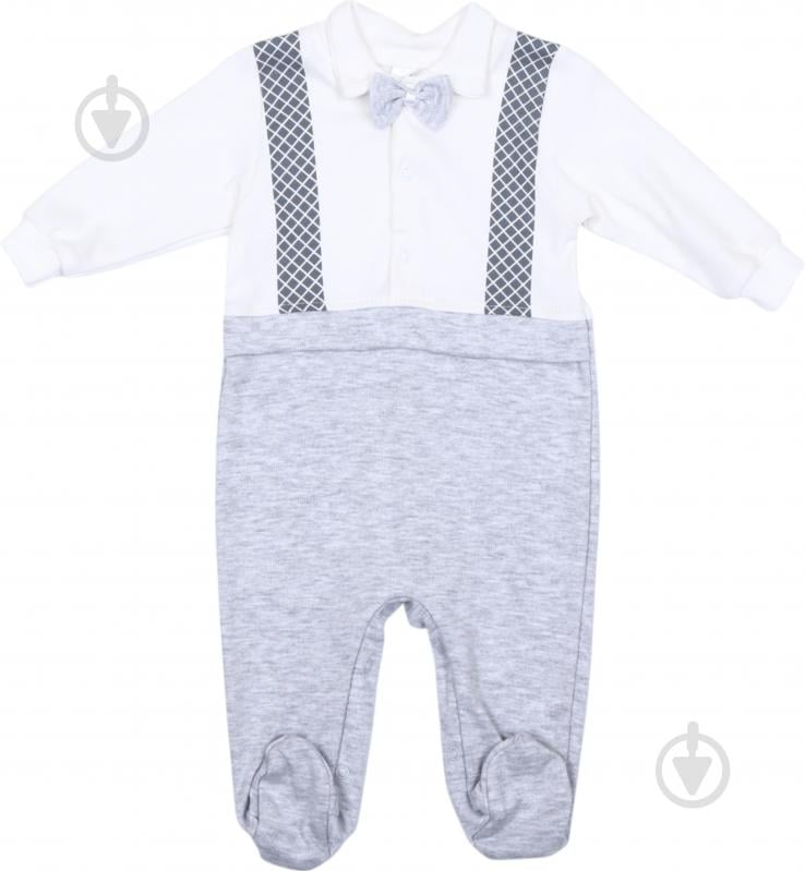 Комбинезон для мальчика Bambinelli с бабочкой р.56 белый с серым 0210 - фото 1