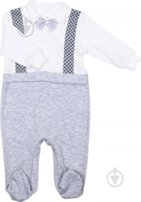 Комбинезон для мальчика Bambinelli с бабочкой р.56 белый с серым 0210 - фото 2