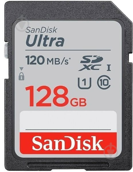 Карта памяти SanDisk SD 128 ГБ UHS-I (SDSDUNB-128G-GN6IN) Ultra - фото 1