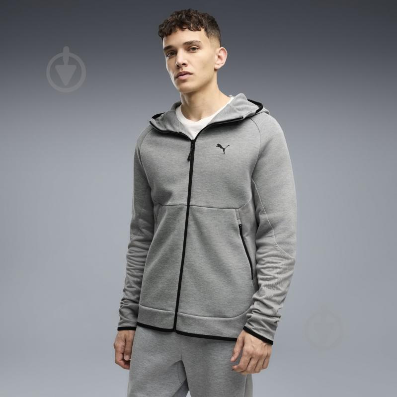 Джемпер Puma PUMATECH Slim Elevated Full-Zip Hoodie DK 69395103 р.M сірий - фото 1