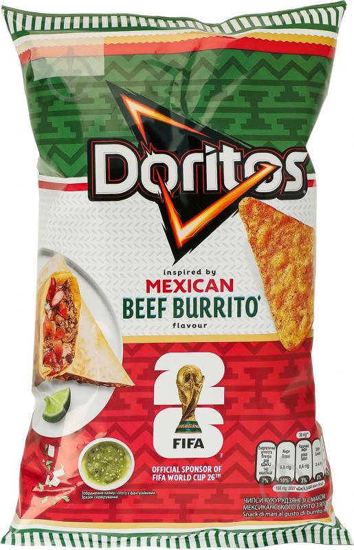 Чипсы Doritos кукурузные со вкусом мексиканского буррито с говядиной 90 г - фото 1