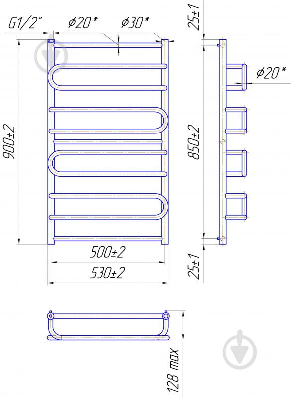 Полотенцесушитель Mario Ницца 700х430/400 - фото 5 Полотенцесушитель Mario Ницца 700х430/400 - фото 5