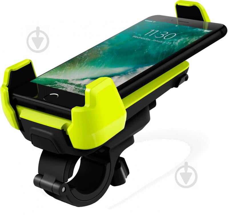 Велодержатель для телефона Active Edge Bike & Bar Mount for Universal Electric Lime iOttie черный с салатовым - фото 2