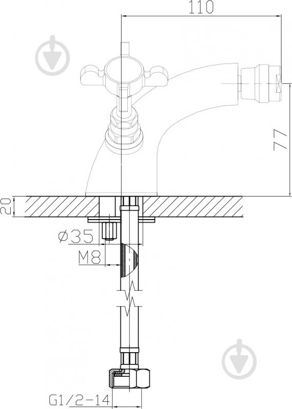 Смеситель для биде Imprese Cuthna 40280 antiqua - фото 2
