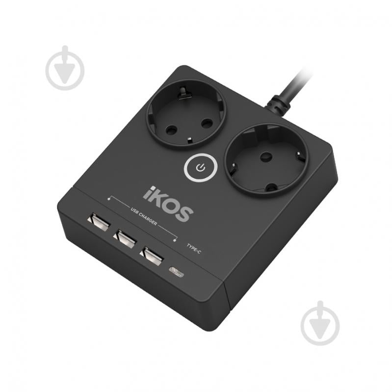 Сетевой фильтр IKOS F25S-CU с заземлением 2 гн. черный 1,5 м 0006-CEF - фото 1 Сетевой фильтр IKOS F25S-CU с заземлением 2 гн. черный 1,5 м 0006-CEF - фото 1