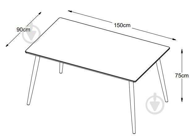 Стіл обідній Unique Furniture BARRALI 1500x900x750 мм дуб копчений/дуб копчений - фото 9