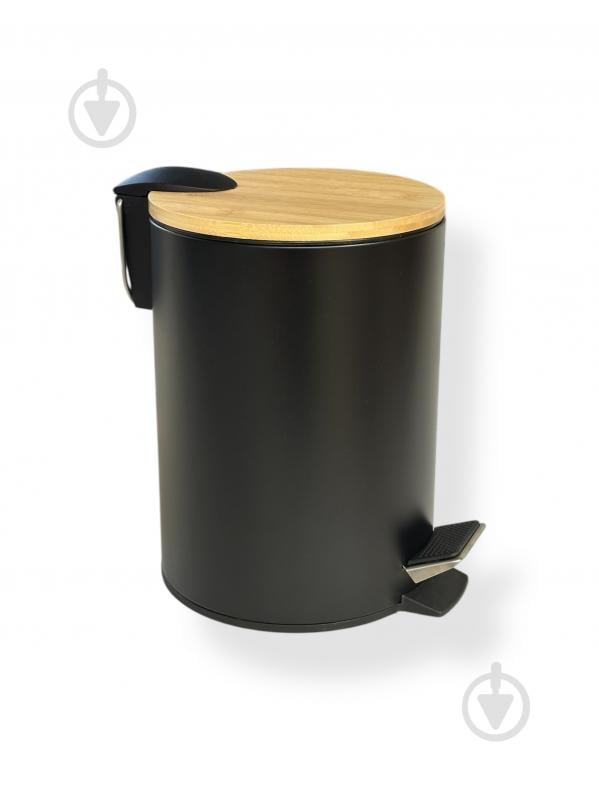 Відро з педаллю Fabrika BAMBOO BLACK для сміття 3 л - фото 2
