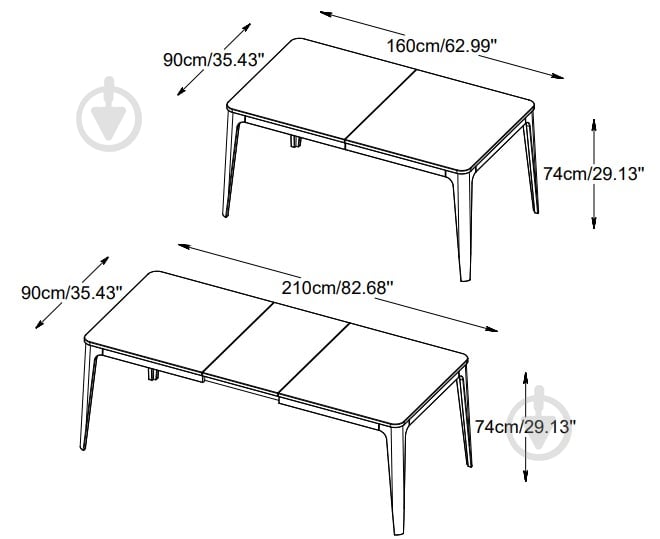 Стіл обідній Unique Furniture AMALFI 1600(2100)x900x740 мм дуб натуральний/дуб натуральний - фото 7