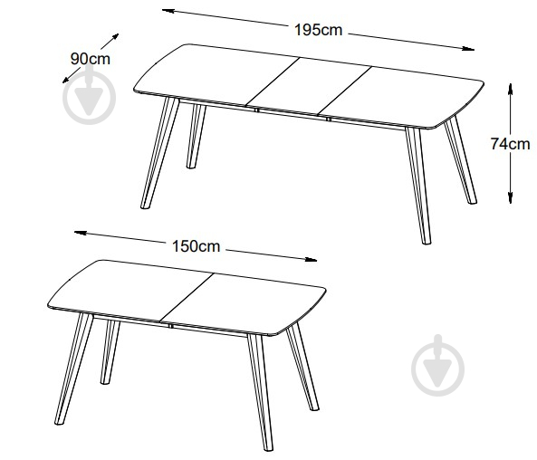 Стол обеденный Unique Furniture RHO 1500(1950)x900x740 мм шпон дуба/дуб натуральный - фото 5