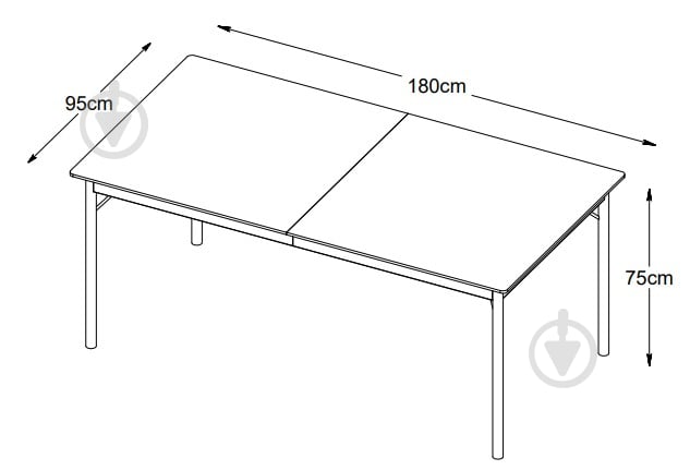 Стіл обідній Unique Furniture SAVONA 1800x950x750 мм дуб чорний/чорний - фото 6