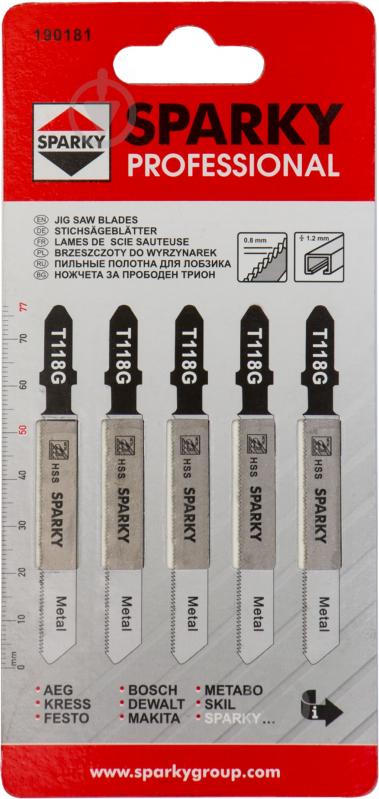 Набор пилочек для электролобзика Sparky T118G 5 шт. - фото 1