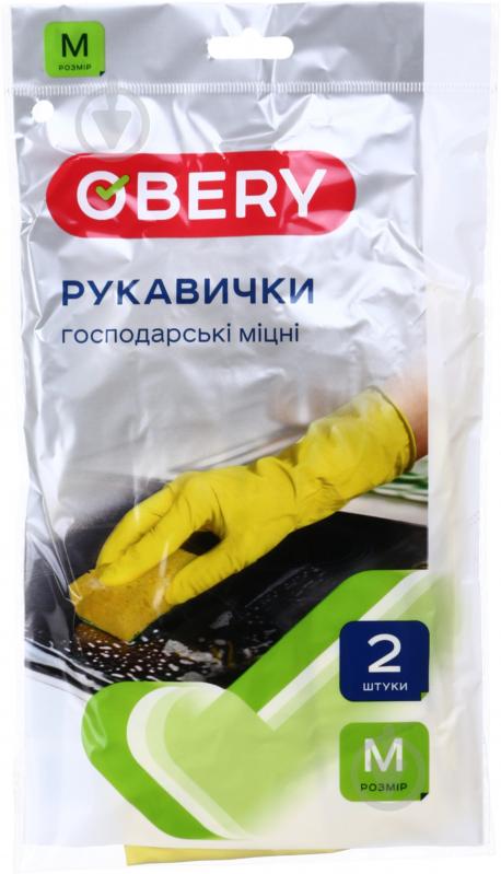 Рукавички латексні OBERY латексні міцні р. M 1 пар/уп. - фото 1