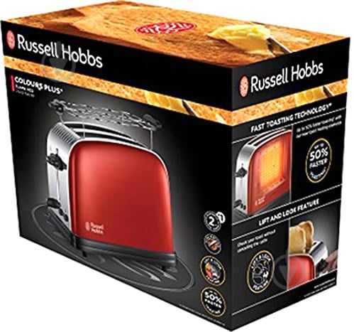 Тостер Russell Hobbs 23330-56 Colours Plus Red - фото 7