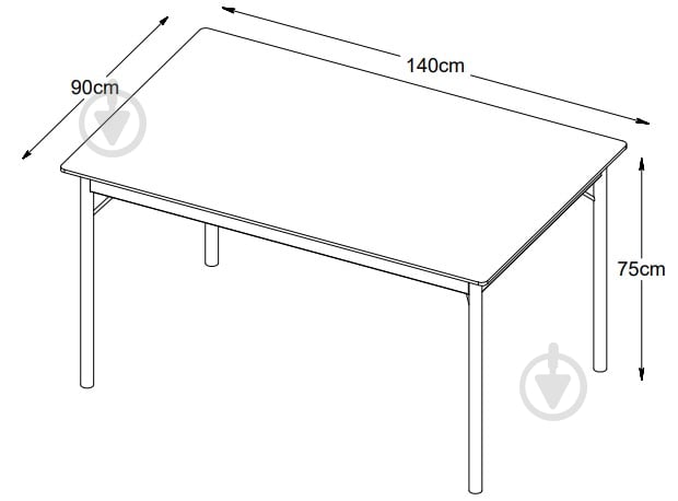 Стол обеденный Unique Furniture SAVONA 1400x900x750 мм дуб черный/черный - фото 2