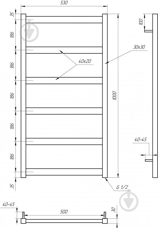 Рушникосушарка електрична GenesisAqua Minimal B1000H (GA-30407121) - фото 2