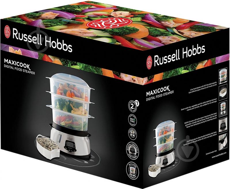 Пароварка Russell Hobbs 23560-56 Healthy 3 Tier Digital - фото 4