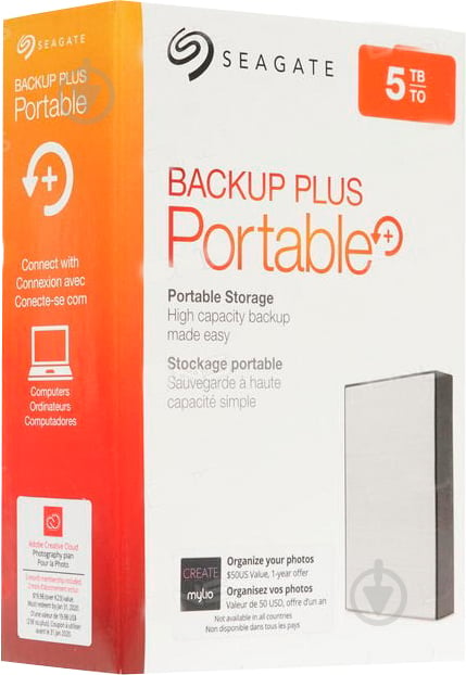 Внешний жесткий диск Seagate BACKUP PLUS SLIM 2 ТБ 2,5" USB 3.0 (STHN2000401_) grey - фото 8