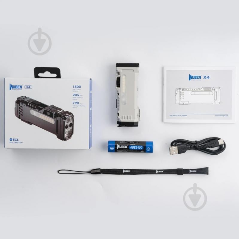 Фонарь ручной Wuben X4 White (7 режимів, 1500 лм, 205м, до 720 год) 1500 Lm - фото 7 Фонарь ручной Wuben X4 White (7 режимів, 1500 лм, 205м, до 720 год) 1500 Lm - фото 7