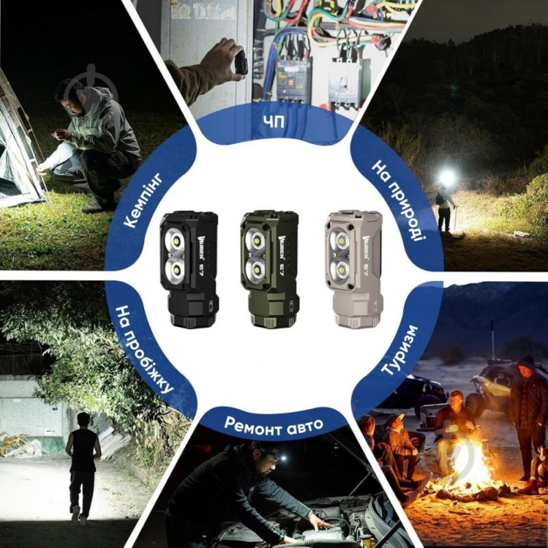 Ліхтар універсальний Wuben E7 Black (6 режимів, 1800 лм, 132м, до 60 год) - фото 15 Ліхтар універсальний Wuben E7 Black (6 режимів, 1800 лм, 132м, до 60 год) - фото 15