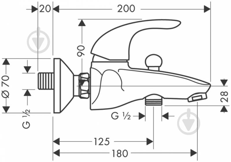 Смеситель для ванны Hansgrohe Focus E 31740000 - фото 2 Смеситель для ванны Hansgrohe Focus E 31740000 - фото 2