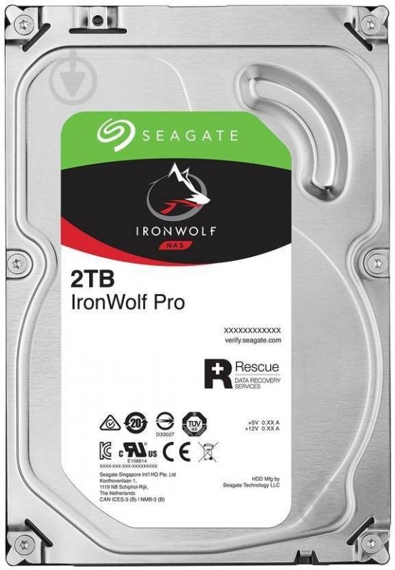 Жорсткий диск Seagate IronWolf Pro 2 ТБ 3,5" SATA III (ST2000NE0025) silver - фото 1