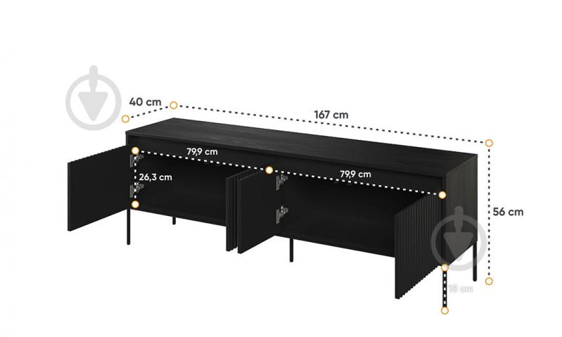 Тумба под ТВ малая Тренд 1670x560x400 мм черный - фото 3