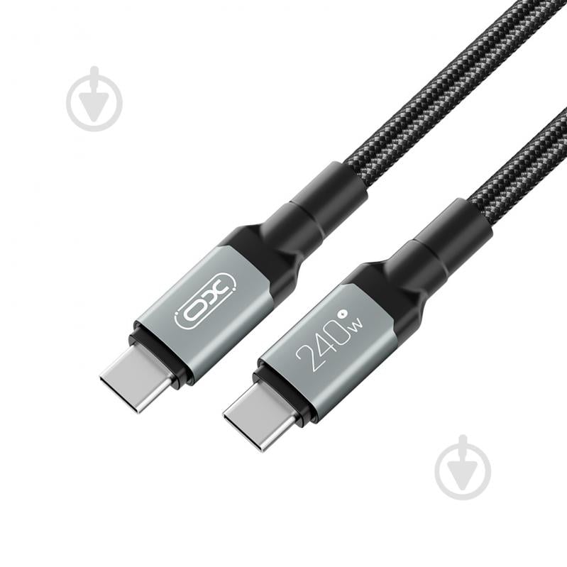 Кабель Xo NB-Q264B-CC USB Type-C to USB Type-C 240W PD 2 м black (NB-Q264B-CC.black) - фото 2 Кабель Xo NB-Q264B-CC USB Type-C to USB Type-C 240W PD 2 м black (NB-Q264B-CC.black) - фото 2