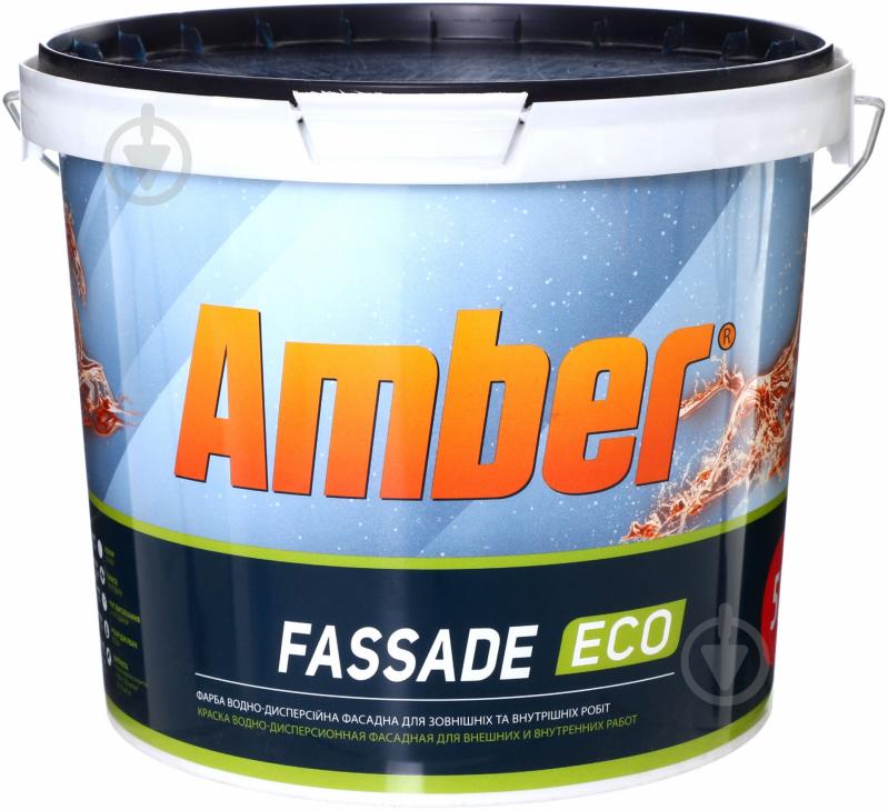 Фарба латексна водоемульсійна Amber Fassade Eco мат білий 5 л - фото 1