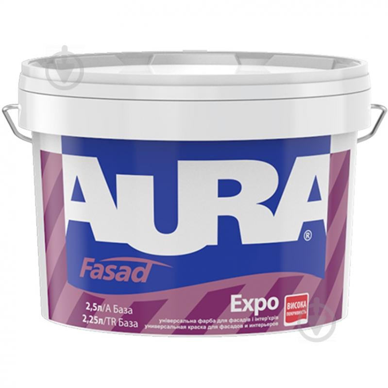 Краска акрилатная водоэмульсионная Aura® Fasad Expo TR мат база под тонировку 2,25 л - фото 1