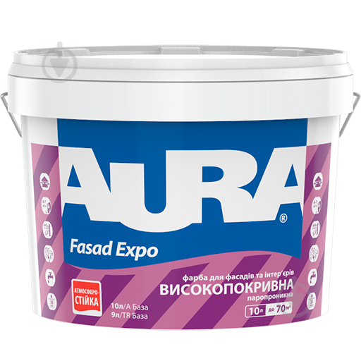 Фарба акрилатна водоемульсійна Aura® Fasad Expo TR мат база під тонування 9 л - фото 1