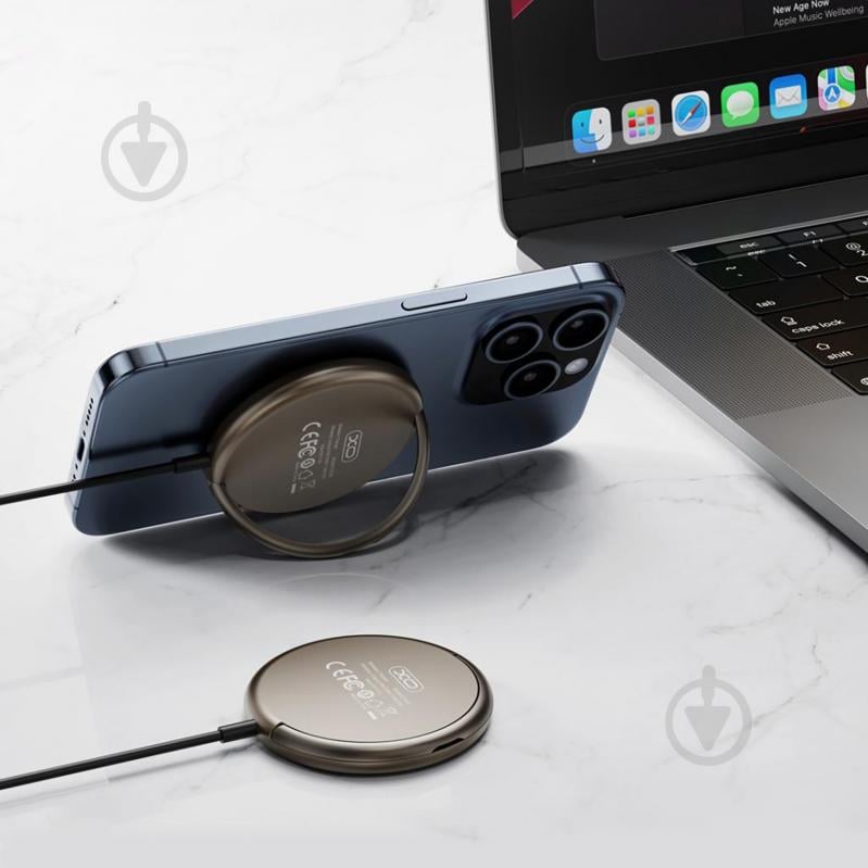 Бездротовий зарядний пристрій Xo CX028 15W MagSafe Beige - фото 5 Бездротовий зарядний пристрій Xo CX028 15W MagSafe Beige - фото 5