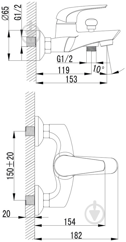 Смеситель для ванны Imprese KRINICE 10110 - фото 3