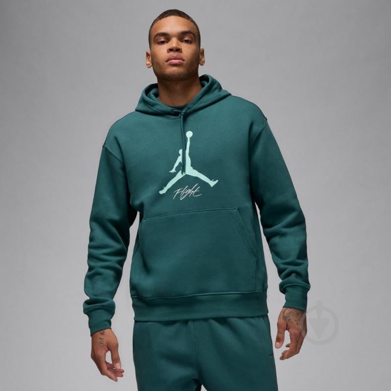 Худи Jordan M J ESS FLC BASELINE HOODIE FD7545-366 р.M зеленый - фото 1