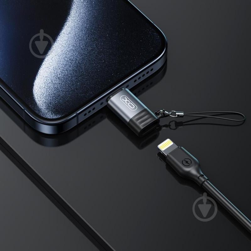 Перехідник Xo NB263B Lightning to USB-C grey (NB263B.tranish) - фото 5