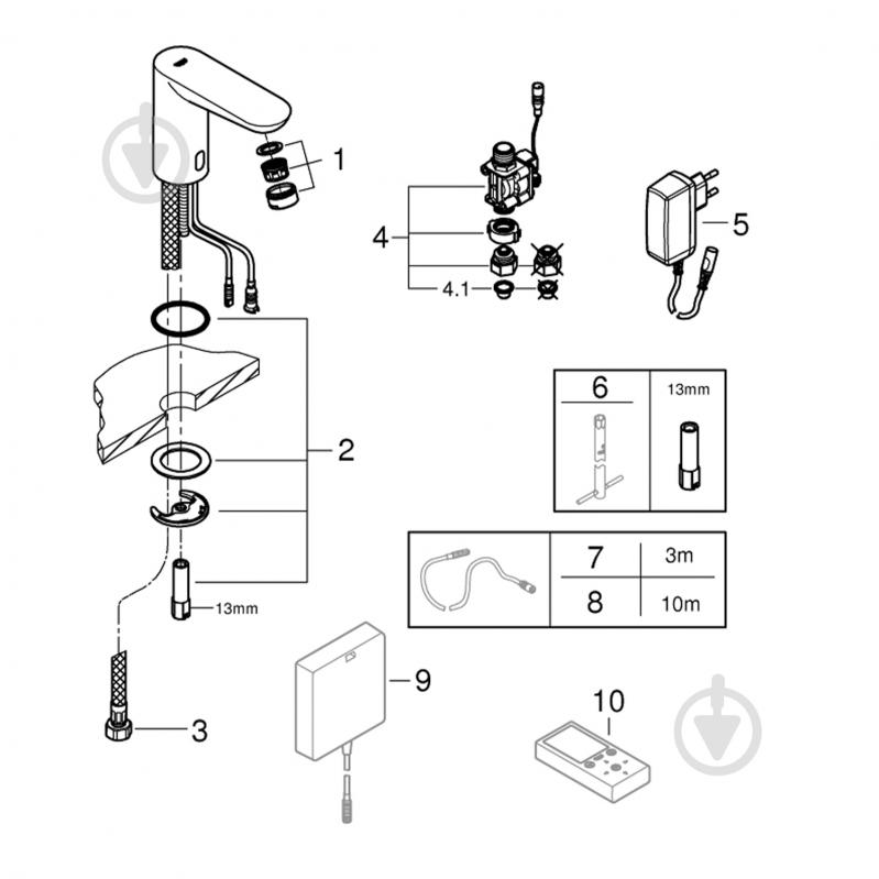 Смеситель для умывальника Grohe сенсорный Grohe Euroeco Cosmopolitain E 36269000 - фото 5