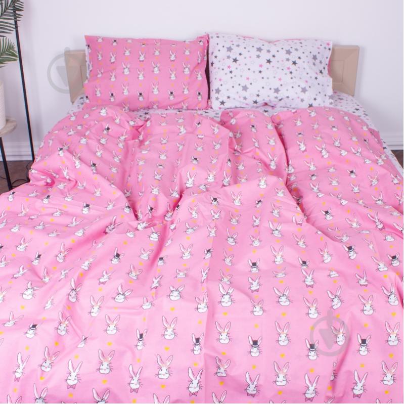 Комплект постельного белья Бязь Ranforce Elite 17-0528 Bunnies pink 143х210 см мультиколор MirSon - фото 5