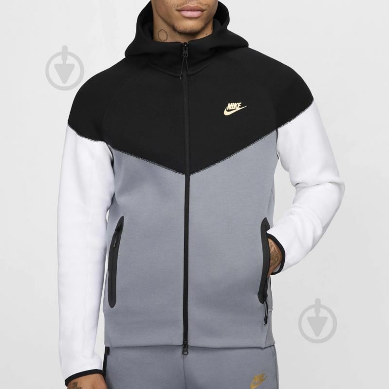 Джемпер Nike M NK TCH FLEECE FZ WR HOODIE FZ4709-011 р.M сірий - фото 5