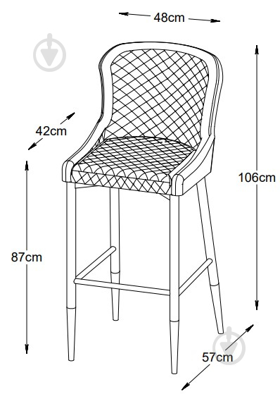 Стул барный Unique Furniture OTTOWA 570x1050x480 мм 2 шт. зеленый - фото 5